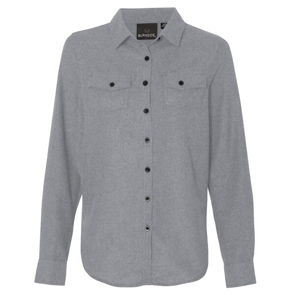 Ladies' Solid Flannel Shirt Thumbnail