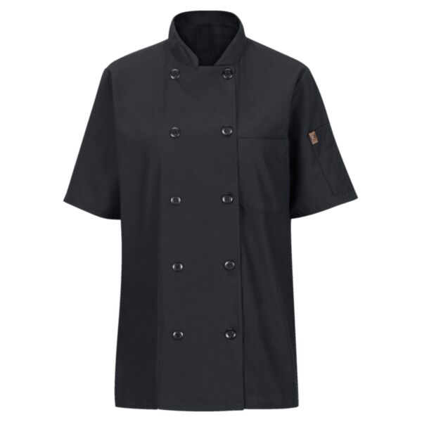 Women's Mimix™ Short Sleeve Chef Coat with OilBlok Thumbnail