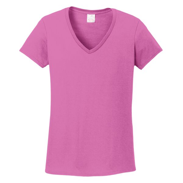 Gildan - Ladies Heavy Cotton ™ 100% Cotton V Neck T Shirt Thumbnail