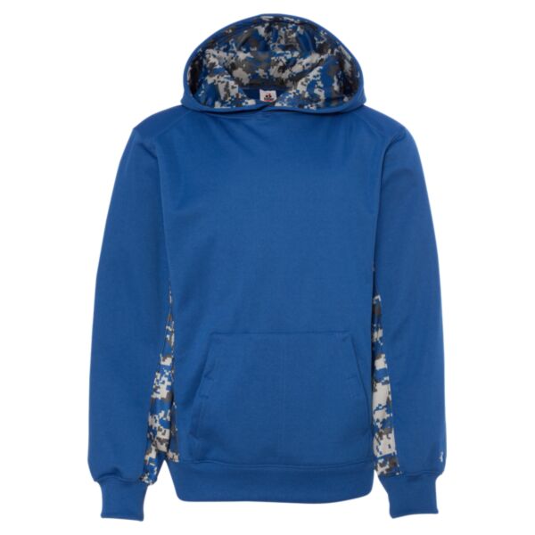 Badger - Youth Digital Camo Colorblock Performance Fleece Hooded Sweatshirt Thumbnail