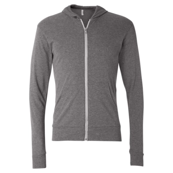 Bella + Canvas - Triblend Lightweight Full-Zip Hooded Long Sleeve Tee Thumbnail