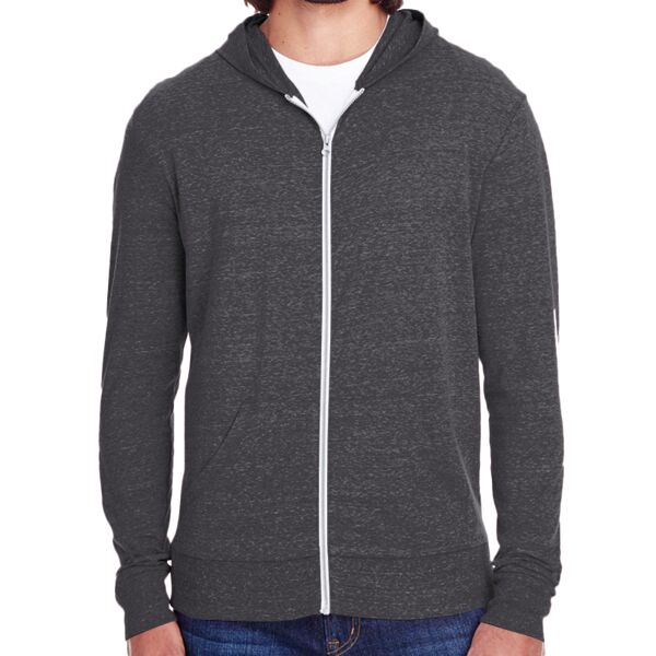 Triblend Full-Zip Light Hooded Sweatshirt Thumbnail